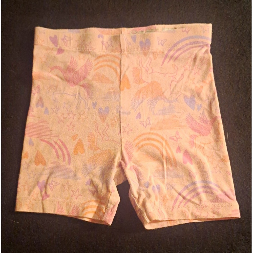 Wonder Nation Girls Biker Shorts S 6-6X Pink Purple Unicorn Rainbow 52469